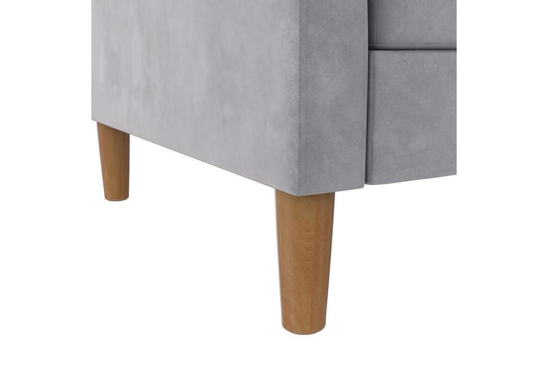 Leponojatuoli Lilly Vaaleanharmaa, Sametti - Vaaleanharmaa, Sametti - Huonekalut - Sohva - Divaanisohva - 3 istuttava sohva divaanilla