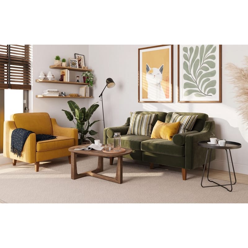 Lorvas 2-istuttava sohva - Ruskea/Oliivinvihreä - Huonekalut - Sohva - 2:n istuttava sohva
