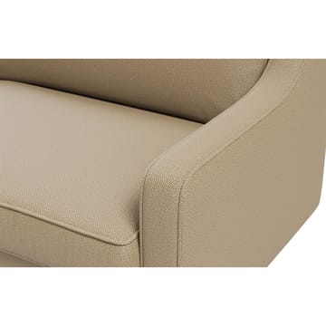 Lorvas 3-istuttava syvä sohva kaarevilla käsinojilla kangasta puujaloilla - Beige - Huonekalut - Sohva - 3:n istuttava sohva