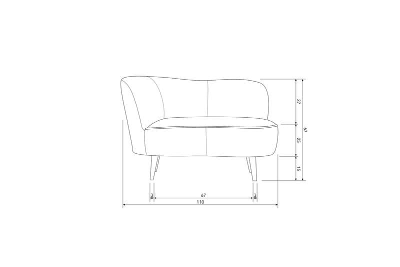 Lounge-nojatuoli Asra - Khaki - Huonekalut - Sohva - 2:n istuttava sohva