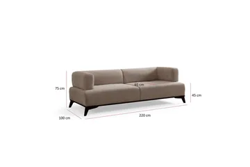 Malkiat Sohva 3-hengen - Beige/Musta - Huonekalut - Sohva - 3:n istuttava sohva