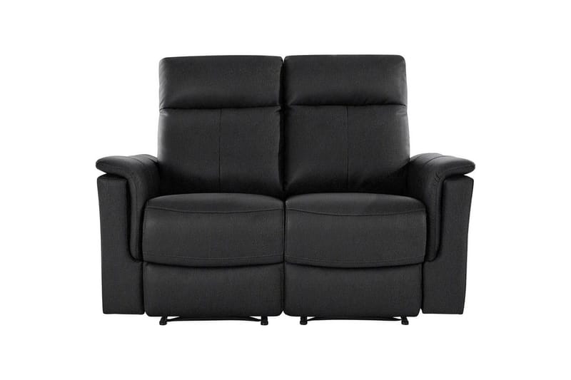 2-istuttava sohva Southbrook Musta, Aito nahka/PU/Puu/Metalli, Manuaalinen nojatuoli - Musta, Aito nahka/PU/Puu/Metalli, Manuaalinen nojatuoli - Huonekalut - Sohva - Mekanismisohva - 2 istuttava mekanismisohva