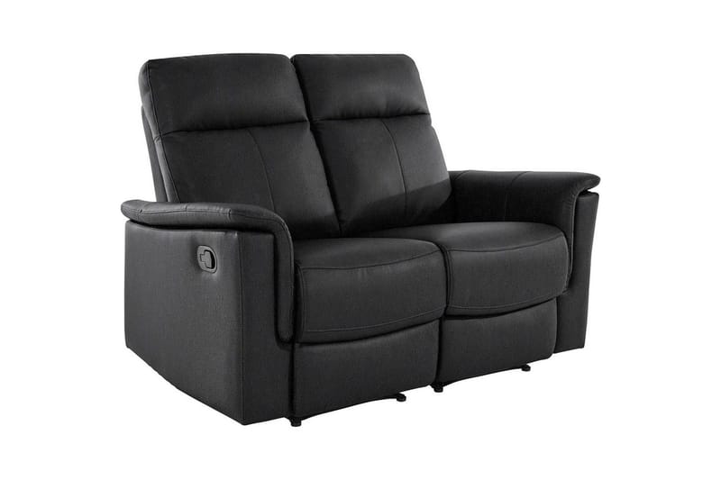 2-istuttava sohva Southbrook Musta, Aito nahka/PU/Puu/Metalli, Manuaalinen nojatuoli, Musta, Aito nahka/PU/Puu/Metalli, Manuaalinen nojatuoli