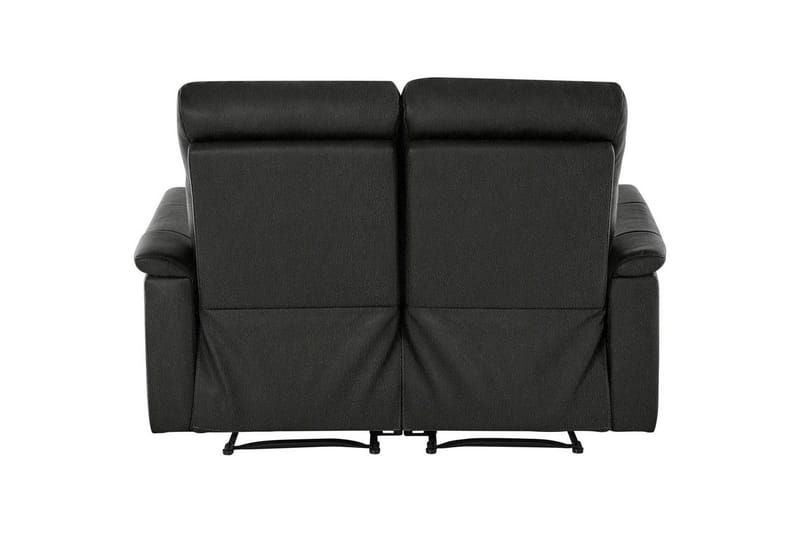 2-istuttava sohva Southbrook Musta, Aito nahka/PU/Puu/Metalli, Manuaalinen nojatuoli - Musta, Aito nahka/PU/Puu/Metalli, Manuaalinen nojatuoli - Huonekalut - Sohva - Mekanismisohva - 2 istuttava mekanismisohva