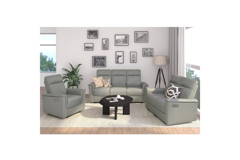 2-istuttava sohva Southbrook Vaaleanharmaa, PU/Puu/Metalli, Sähköinen lepotuoli - Vaaleanharmaa, PU/Puu/Metalli, Sähköinen lepotuoli - Huonekalut - Sohva - Mekanismisohva - 2 istuttava mekanismisohva