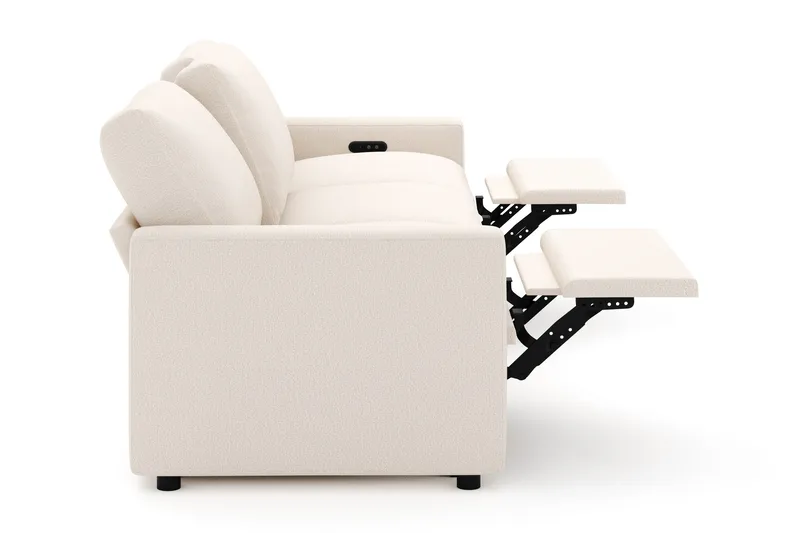 Barsele 3-istuttava Sähköinen Reclinersohva - Beige - Huonekalut - Sohva - Mekanismisohva - 3 istuttava mekanismisohva