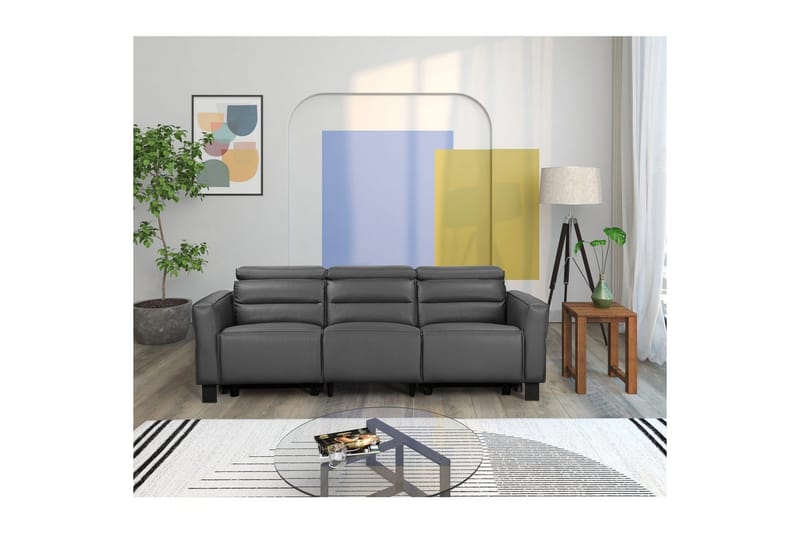 Carpari Lepotuoli Sohva 3-istuttava - Harmaa - Huonekalut - Sohva - Mekanismisohva - 3 istuttava mekanismisohva