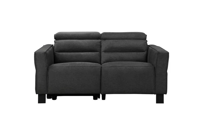 Carpari recliner 2-istuttava sohva 162 cm säädettävillä niskatuilla kangasverhoilulla, Harmaa