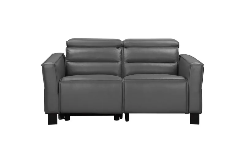 Carpari syvä 2-istuttava kotiteatterisohva recliner keinonahkaisella, Harmaa