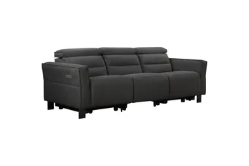 Carpari syvä 3-istuttava kotiteatterisohva 224 cm recliner kankaisella - Harmaa - Huonekalut - Sohva - Mekanismisohva - 3 istuttava mekanismisohva