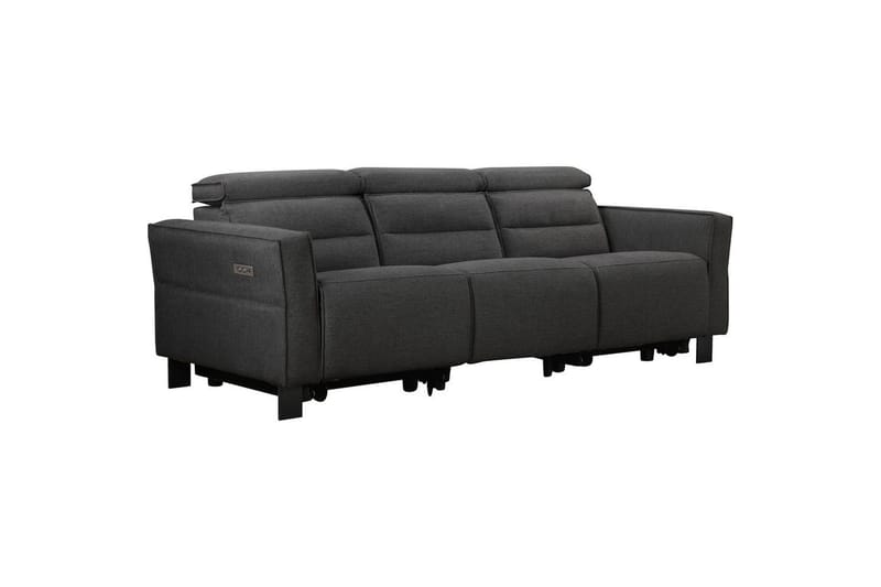 Carpari syvä 3-istuttava kotiteatterisohva 224 cm recliner kankaisella - Harmaa - Huonekalut - Sohva - Mekanismisohva - 3 istuttava mekanismisohva
