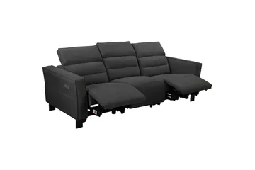 Carpari syvä 3-istuttava kotiteatterisohva 224 cm recliner kankaisella - Harmaa - Huonekalut - Sohva - Mekanismisohva - 3 istuttava mekanismisohva