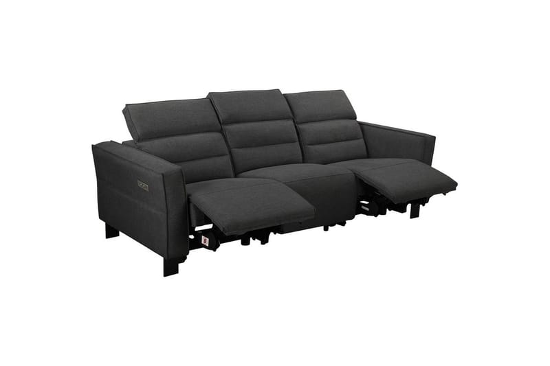 Carpari syvä 3-istuttava kotiteatterisohva 224 cm recliner kankaisella - Harmaa - Huonekalut - Sohva - Mekanismisohva - 3 istuttava mekanismisohva