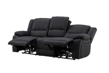 Kulmarecliner-sohva Comfort Living Singapore-recliner-sohva 3-istuttava keinonahka Musta - Huonekalut - Sohva - Mekanismisohva