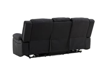 Kulmarecliner-sohva Comfort Living Singapore-recliner-sohva 3-istuttava keinonahka Musta - Huonekalut - Sohva - Mekanismisohva