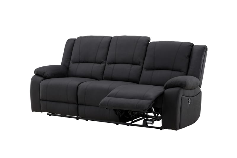 Kulmarecliner-sohva Comfort Living Singapore-recliner-sohva 3-istuttava keinonahka Musta - Huonekalut - Sohva - Mekanismisohva