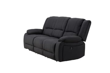 Kulmarecliner-sohva Comfort Living Singapore-recliner-sohva 3-istuttava keinonahka Musta - Huonekalut - Sohva - Mekanismisohva