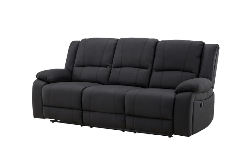 Kulmarecliner-sohva Comfort Living Singapore-recliner-sohva 3-istuttava keinonahka Musta - Huonekalut - Sohva - Mekanismisohva