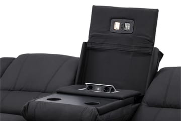 Kulmarecliner-sohva Comfort Living Singapore-recliner-sohva 3-istuttava keinonahka Musta - Huonekalut - Sohva - Mekanismisohva