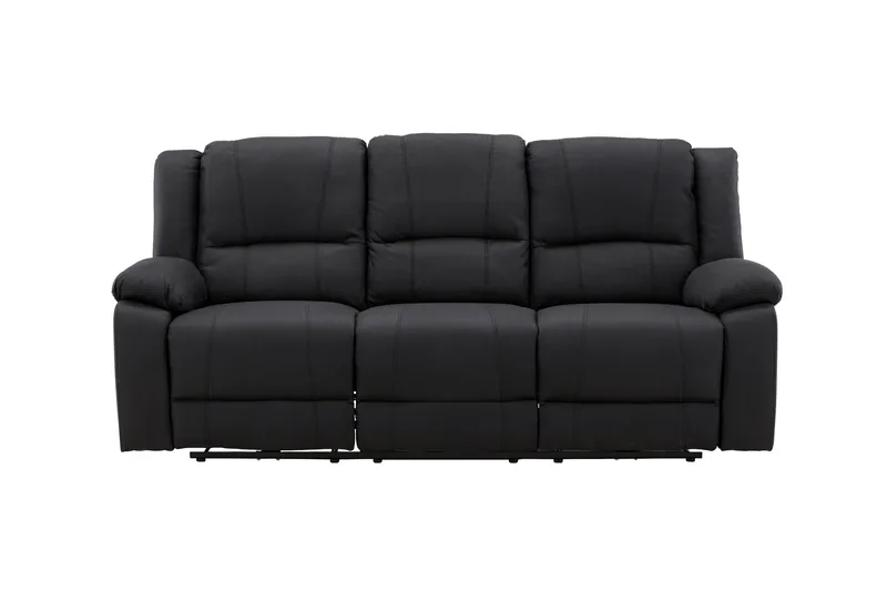 Kulmarecliner-sohva Comfort Living Singapore-recliner-sohva 3-istuttava keinonahka Musta, undefined