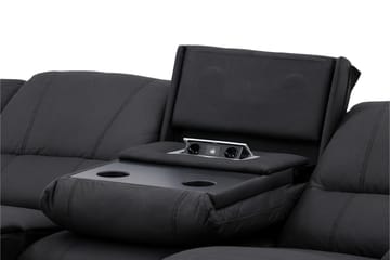 Kulmarecliner-sohva Comfort Living Singapore-recliner-sohva 3-istuttava keinonahka Musta - Huonekalut - Sohva - Mekanismisohva