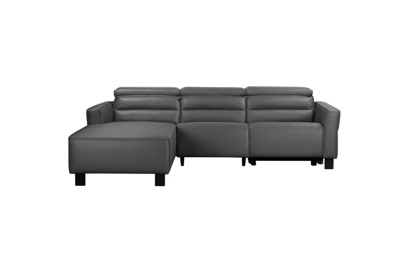 Kulmarecliner-sohva Loft24 Kulmasohva Loft24 Carpari manuaalisella recliner-toiminnolla Harmaa Vasenkätinen Keinonahka