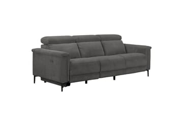 Lund 3-istuttava suorakulmainen kotiteatterisohva recliner 222 cm vakosametissa - Harmaa - Huonekalut - Sohva - Mekanismisohva - 3 istuttava mekanismisohva
