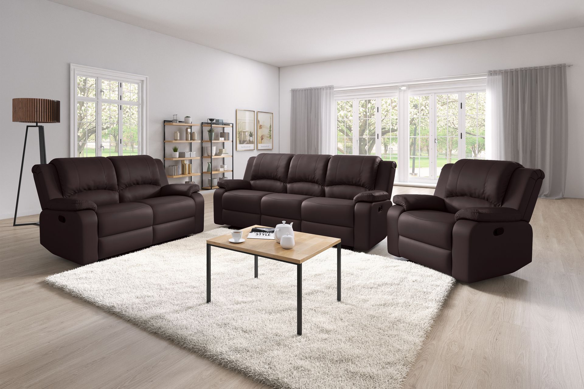 Norbo Pieni Recliner-sohva 2-istuttava Keinonahka - Kallistettava sohva - Kotiteatterisohva - Huonekalut - Sohva - Mekanismisohva - 2 istuttava mekanismisohva