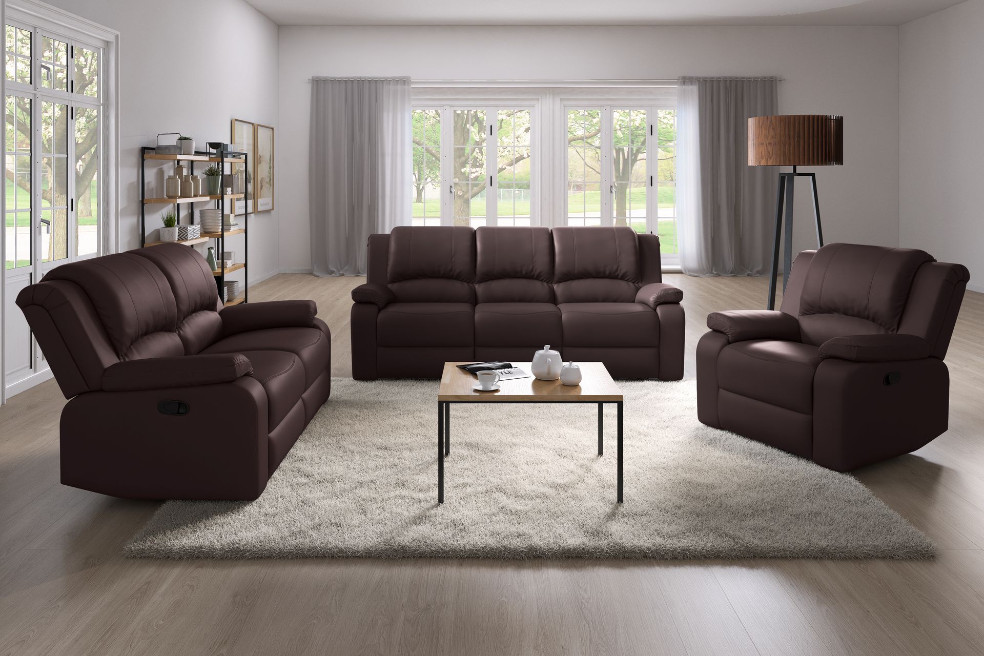 Norbo Pieni Recliner-sohva 2-istuttava Keinonahka - Kallistettava sohva - Kotiteatterisohva - Huonekalut - Sohva - Mekanismisohva - 2 istuttava mekanismisohva