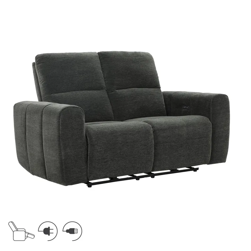 Recliner-sohva Ödmark 2-istuttava sähköisellä mekanismilla, harmaa