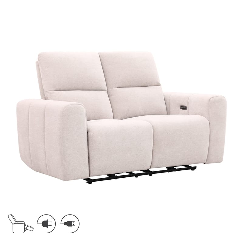 Recliner-sohva Ödmark 2-istuttava sähköisellä mekanismilla, vaaleanbeige