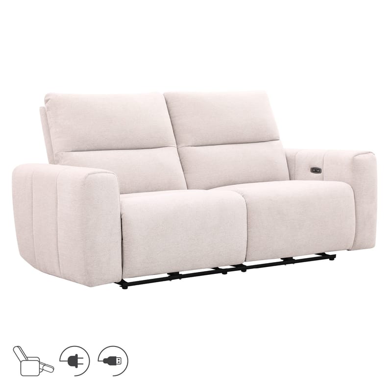 Recliner-sohva Ödmark 3-istuttava sähköisellä mekanismilla, vaaleanbeige