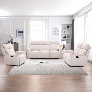Recliner-sohva Östvik 2-istuttava manuaalisella mekanismilla - beige - Huonekalut - Sohva - Mekanismisohva - 2 istuttava mekanismisohva