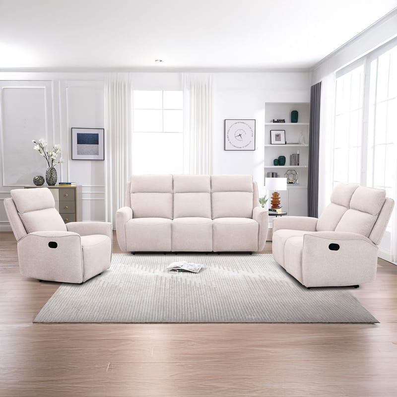 Recliner-sohva Östvik 2-istuttava manuaalisella mekanismilla - beige - Huonekalut - Sohva - Mekanismisohva - 2 istuttava mekanismisohva
