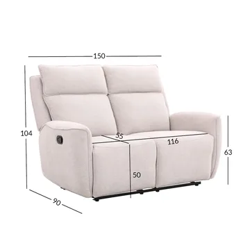 Recliner-sohva Östvik 2-istuttava manuaalisella mekanismilla - beige - Huonekalut - Sohva - Mekanismisohva - 2 istuttava mekanismisohva