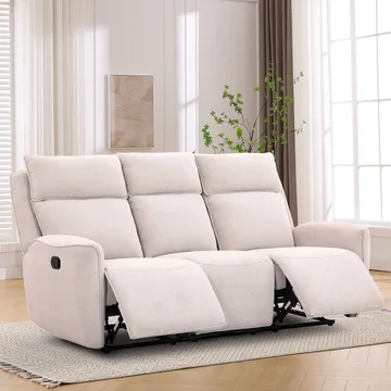 Recliner-sohva Östvik 3-istuttava manuaalisella mekanismilla - beige - Huonekalut - Sohva - Mekanismisohva - 3 istuttava mekanismisohva
