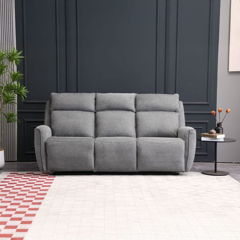 Recliner-sohva Östvik 3-istuttava manuaalisella mekanismilla - harmaa - Huonekalut - Sohva - Mekanismisohva - 3 istuttava mekanismisohva