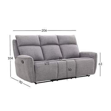 Recliner-sohva Östvik 3-istuttava manuaalisella mekanismilla - harmaa - Huonekalut - Sohva - Mekanismisohva - 3 istuttava mekanismisohva