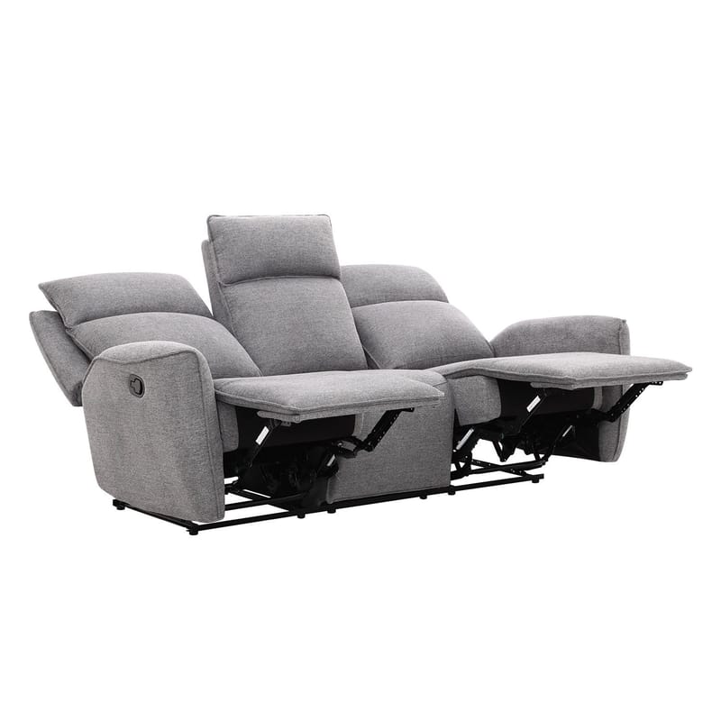 Recliner-sohva Östvik 3-istuttava manuaalisella mekanismilla - harmaa - Huonekalut - Sohva - Mekanismisohva - 3 istuttava mekanismisohva