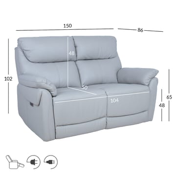 Recliner-sohva Dalsor 2-istuttava sähköisellä mekanismilla - Beige - Huonekalut - Sohva - Mekanismisohva - 2 istuttava mekanismisohva