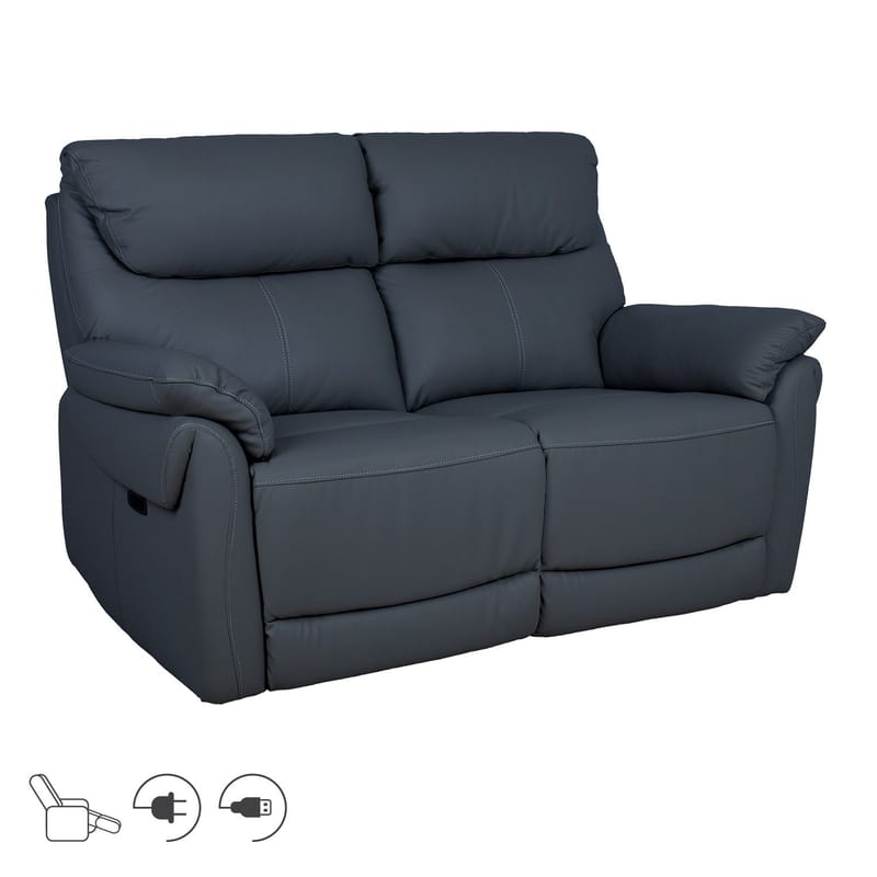 Recliner-sohva Dalsor 2-istuttava sähköisellä mekanismilla, tummanharmaa
