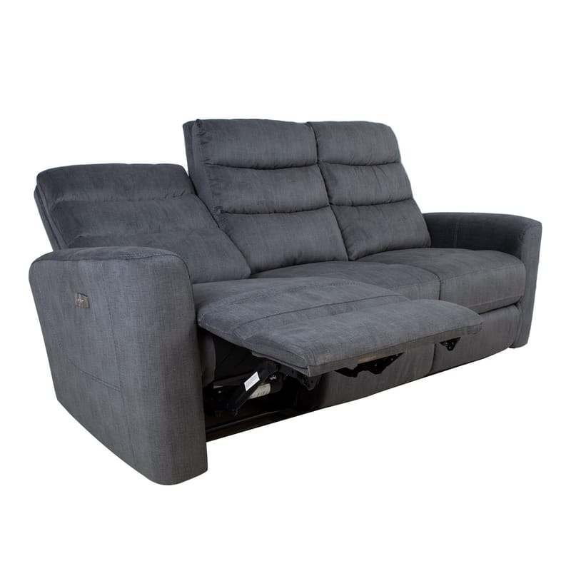 Recliner-sohva Darvi 3-istuttava sähköisellä mekanismilla - harmaa sametti - Huonekalut - Sohva - Mekanismisohva