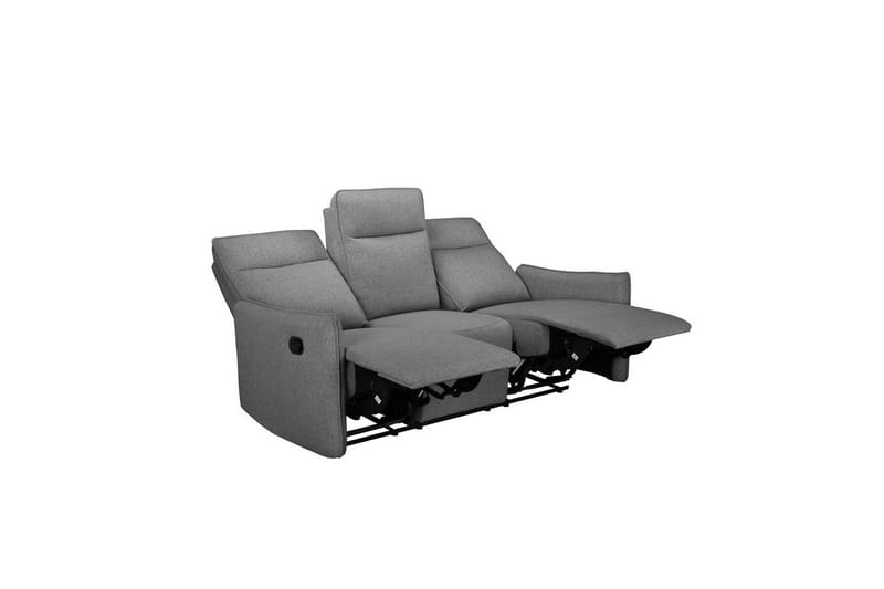 Recliner-sohva ilman kulmaa Loft24 3-istuttava sohva Loft24 Lugo Harmaa 100% polyester - Huonekalut - Sohva - Mekanismisohva - 3 istuttava mekanismisohva