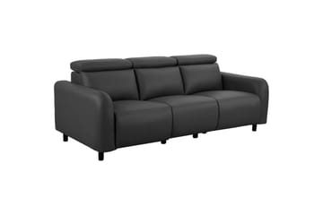 Recliner-sohva ilman kulmaa Loft24 3-istuttava sohva Loft24 Skaane, 2 sähköistä lepotuolia Harmaa Keinonahka - Huonekalut - Sohva - Mekanismisohva - 3 istuttava mekanismisohva