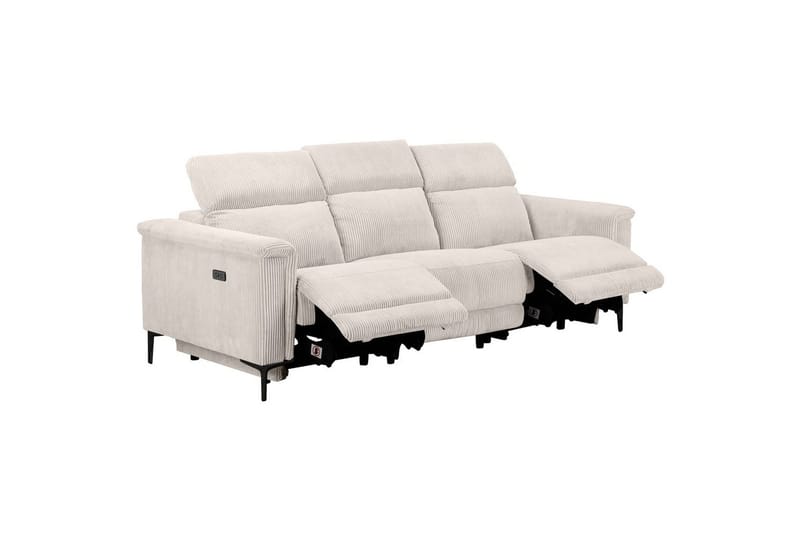Recliner-sohva ilman kulmaa Loft24 Lund recliner-sohva 3-istuttava Vit - Huonekalut - Sohva - Mekanismisohva - 3 istuttava mekanismisohva