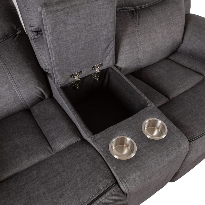 Recliner-sohva Iskmar 2-istuttava manuaalisella mekanismilla - harmaa - Huonekalut - Sohva - Mekanismisohva - 2 istuttava mekanismisohva