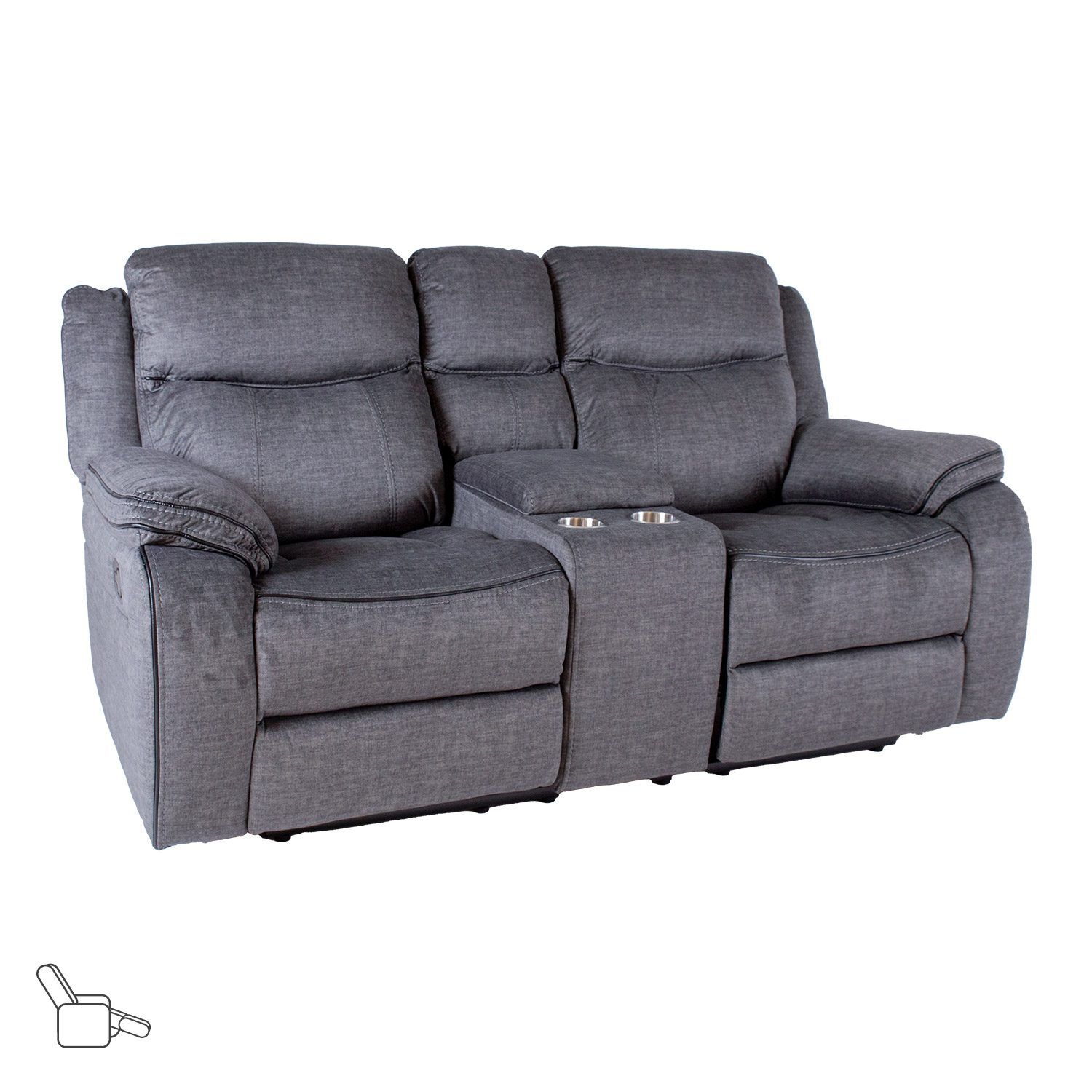 Recliner-sohva Iskmar 2-istuttava manuaalisella mekanismilla - harmaa