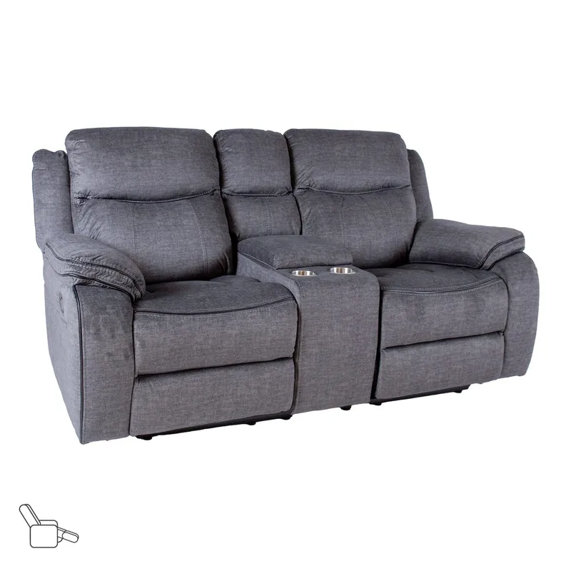 Recliner-sohva Iskmar 2-istuttava manuaalisella mekanismilla, harmaa