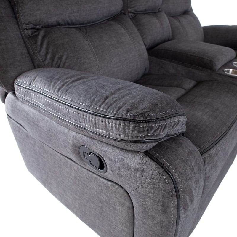 Recliner-sohva Iskmar 2-istuttava manuaalisella mekanismilla - harmaa - Huonekalut - Sohva - Mekanismisohva - 2 istuttava mekanismisohva