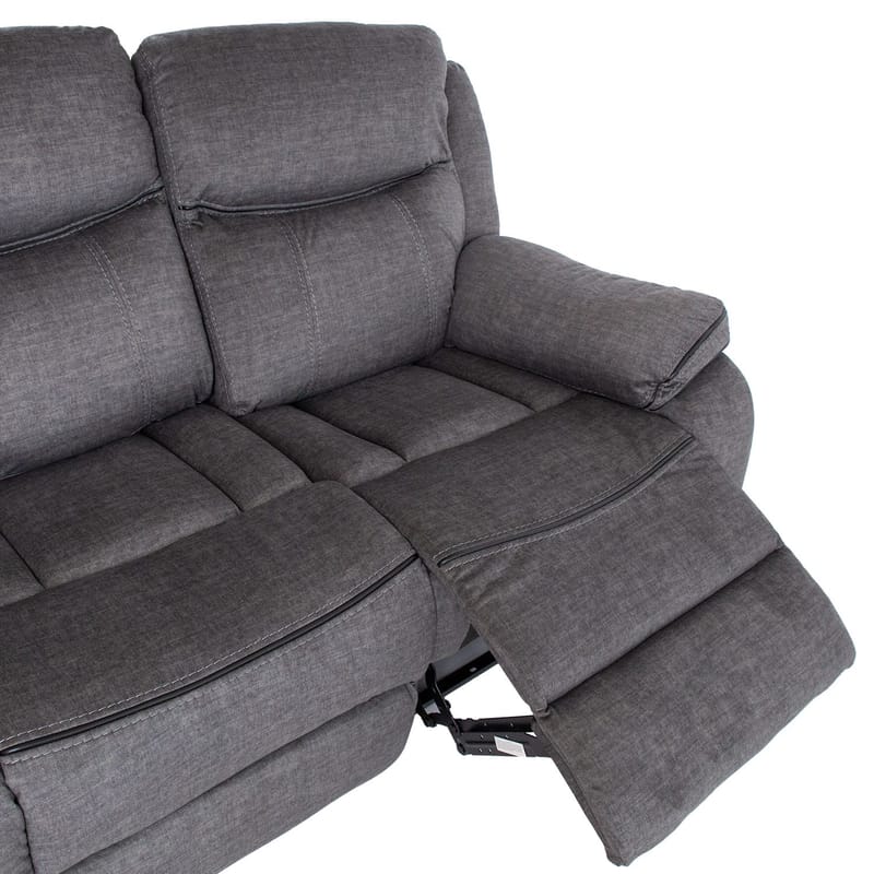 Recliner-sohva Iskmar 3-istuttava manuaalisella mekanismilla - Harmaa - Huonekalut - Sohva - Mekanismisohva - 3 istuttava mekanismisohva